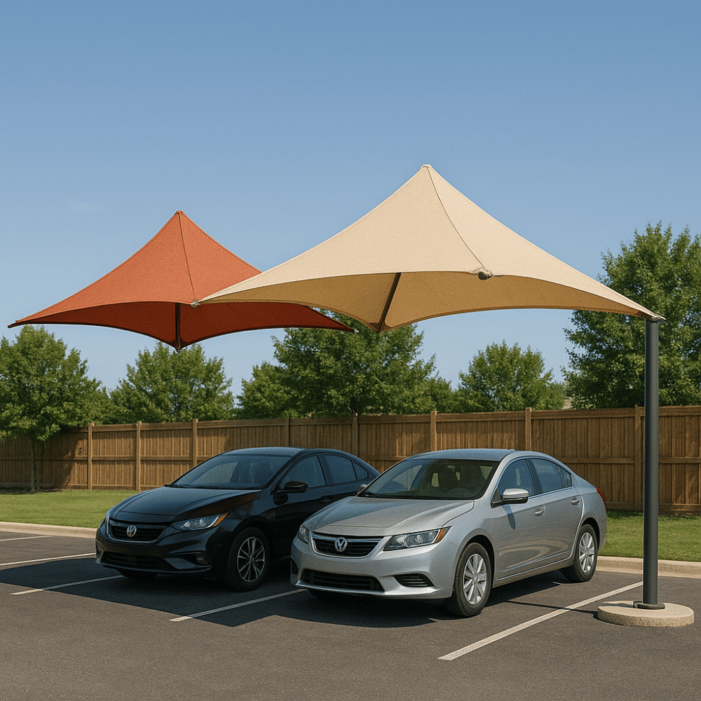 Arch cantilever parking shade Dubai